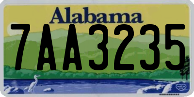 AL license plate 7AA3235