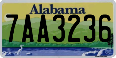 AL license plate 7AA3236
