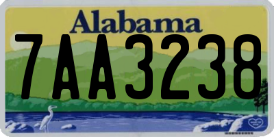 AL license plate 7AA3238