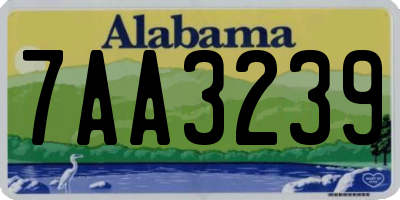 AL license plate 7AA3239
