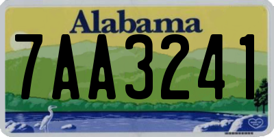AL license plate 7AA3241
