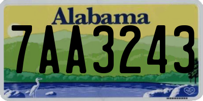AL license plate 7AA3243