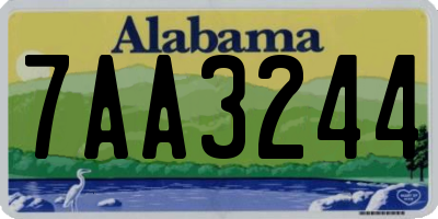 AL license plate 7AA3244