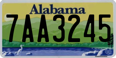 AL license plate 7AA3245
