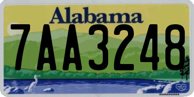 AL license plate 7AA3248