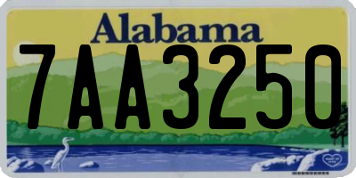 AL license plate 7AA3250