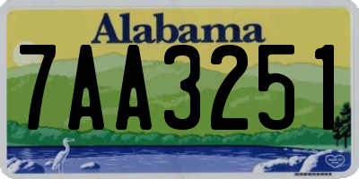 AL license plate 7AA3251