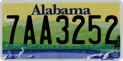 AL license plate 7AA3252