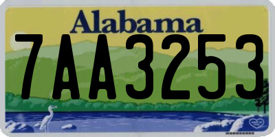 AL license plate 7AA3253