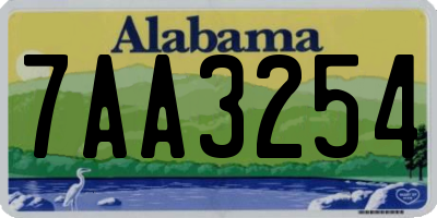 AL license plate 7AA3254