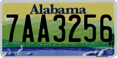 AL license plate 7AA3256