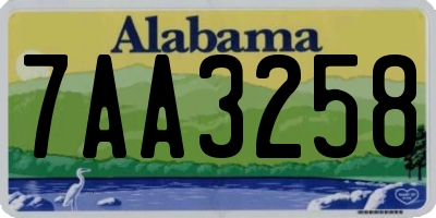 AL license plate 7AA3258