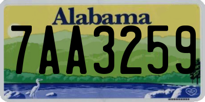 AL license plate 7AA3259