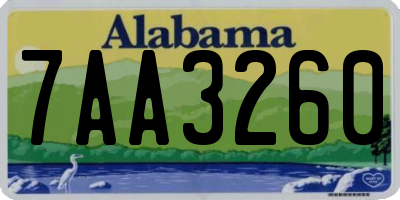 AL license plate 7AA3260