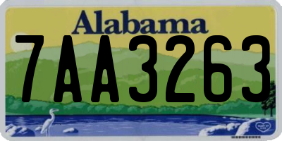 AL license plate 7AA3263