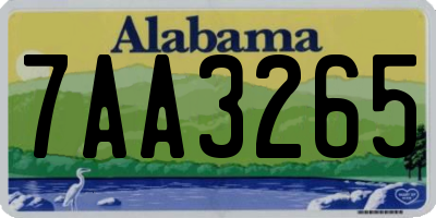 AL license plate 7AA3265