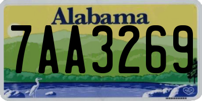 AL license plate 7AA3269
