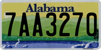 AL license plate 7AA3270