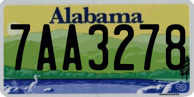AL license plate 7AA3278
