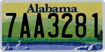 AL license plate 7AA3281