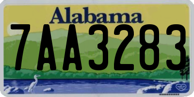 AL license plate 7AA3283