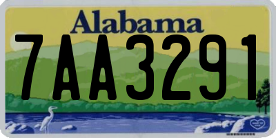 AL license plate 7AA3291