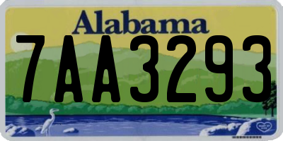 AL license plate 7AA3293
