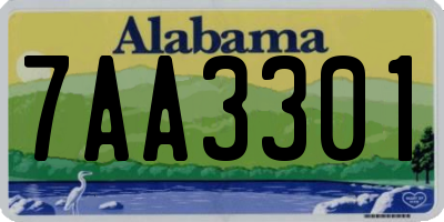 AL license plate 7AA3301