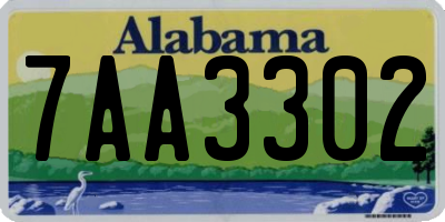 AL license plate 7AA3302