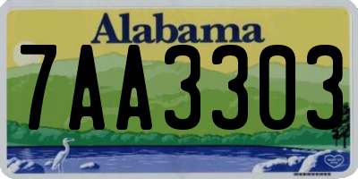AL license plate 7AA3303