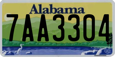 AL license plate 7AA3304