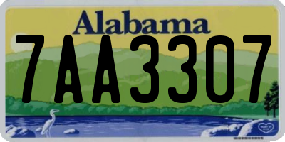 AL license plate 7AA3307