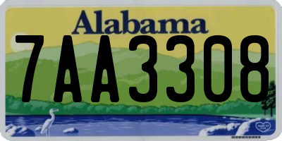 AL license plate 7AA3308