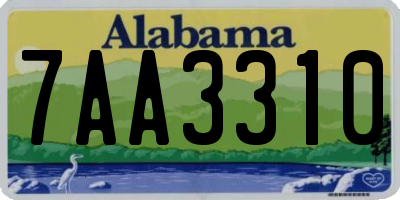 AL license plate 7AA3310