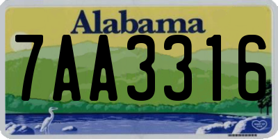 AL license plate 7AA3316