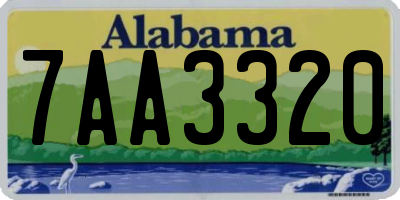 AL license plate 7AA3320