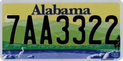 AL license plate 7AA3322