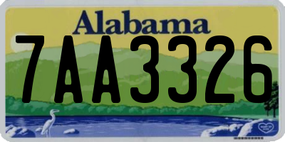 AL license plate 7AA3326