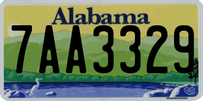AL license plate 7AA3329