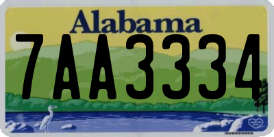 AL license plate 7AA3334