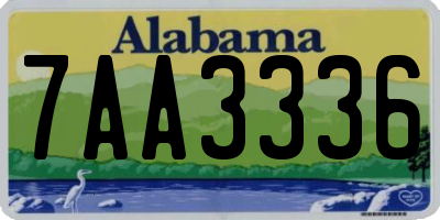 AL license plate 7AA3336