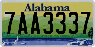 AL license plate 7AA3337
