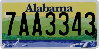 AL license plate 7AA3343