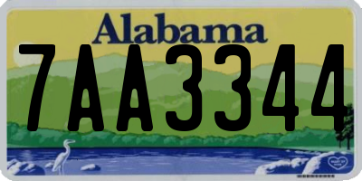 AL license plate 7AA3344