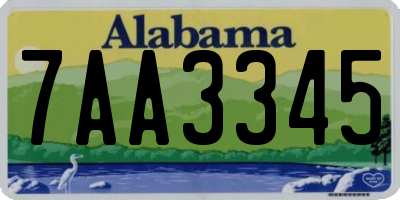 AL license plate 7AA3345