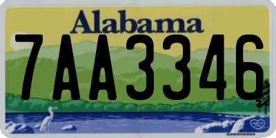 AL license plate 7AA3346