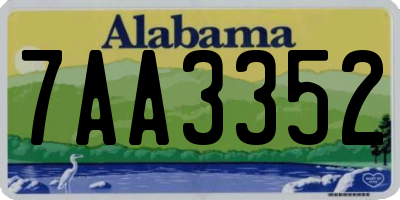 AL license plate 7AA3352