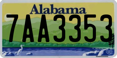 AL license plate 7AA3353