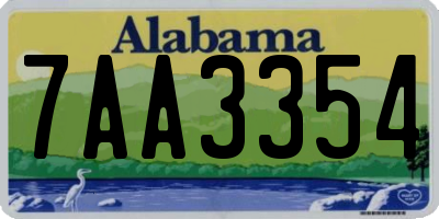 AL license plate 7AA3354
