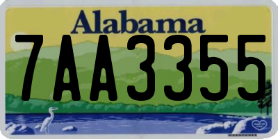 AL license plate 7AA3355